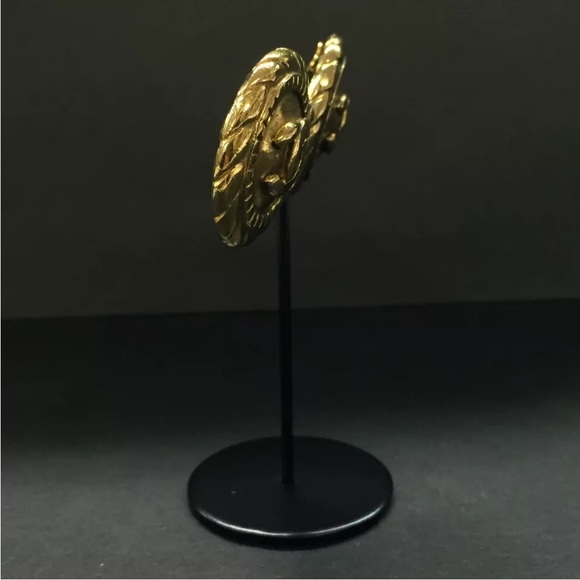 CHANEL CC Logo Gold Tone Earrings - Picture 3 of 8